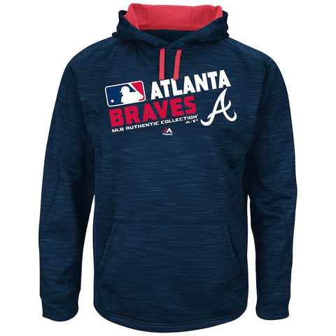 Atlanta Braves Majestic Authentic Collection Team Choice Streak Hoodie - Navy