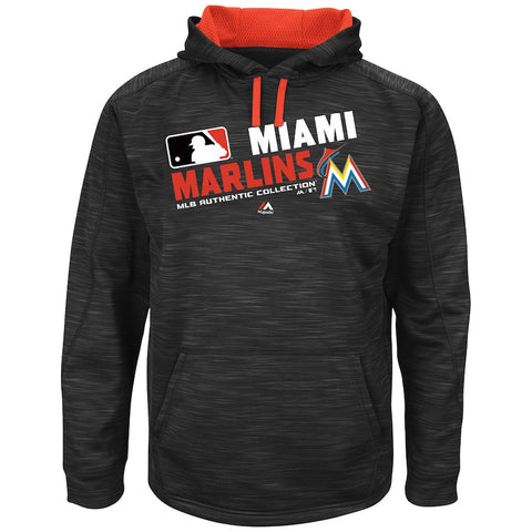 Miami Marlins Majestic Authentic Collection Team Choice Streak Hoodie - Black