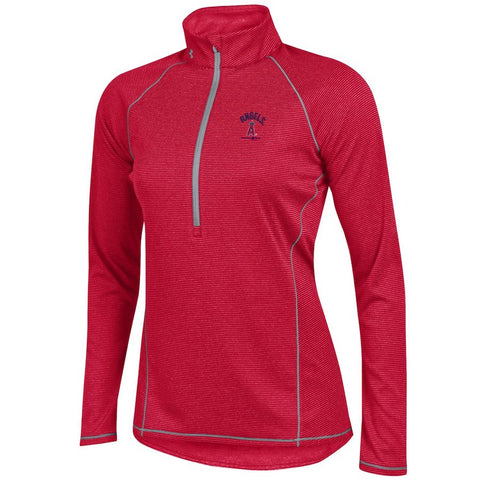 Los Angeles Angels Under Armour Women's Outfielder Half-Zip Performance Jacket - Red