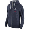 Atlanta Braves Women's Gym Vintage Full-Zip Hoodie - Navy