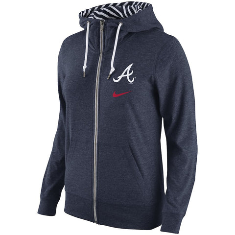 Atlanta Braves Women's Gym Vintage Full-Zip Hoodie - Navy