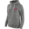 Cincinnati Reds Women's Gym Vintage Full-Zip Hoodie - Gray