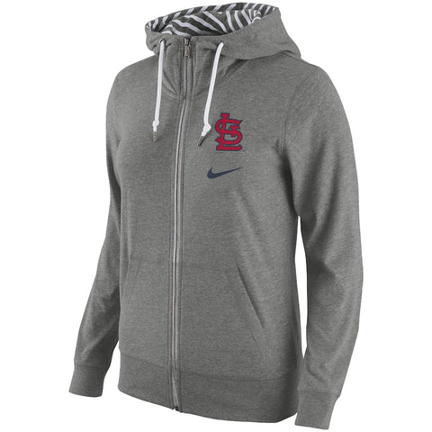 St. Louis Cardinals Women's Gym Vintage Full-Zip Hoodie - Gray