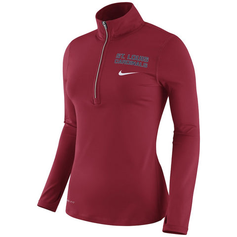 St. Louis Cardinals Women's Element Half-Zip Long Sleeve T-Shirt - Red