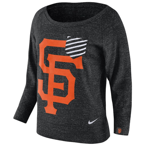 San Francisco Giants Women's Gym Vintage Pullover Sweatshirt - Black