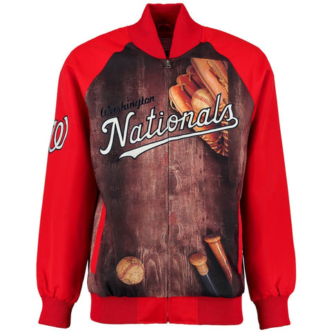 Washington Nationals G-III Sports by Carl Banks Slugger Varsity Full-Zip Jacket - Red