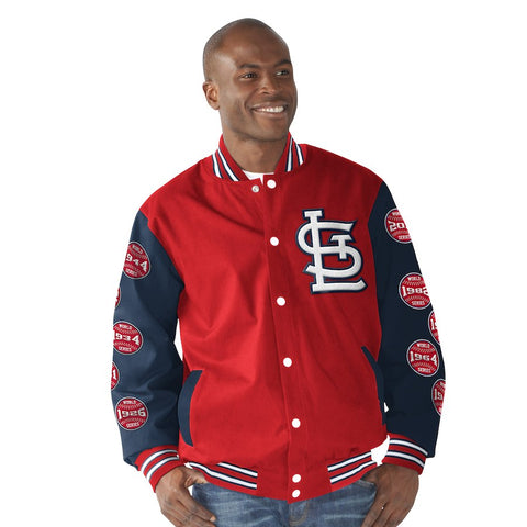 St. Louis Cardinals G-III Sports by Carl Banks Power Hitter Commemorative Varsity Jacket - Red