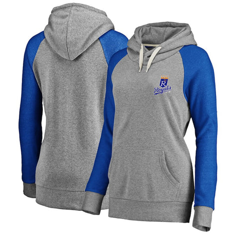 Kansas City Royals Women's Timeless Lounge Fashion Pullover Hoodie - Gray
