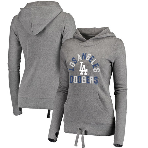 Los Angeles Dodgers   Women's Modern First Time Team Fashion Pullover Hoodie - Gray