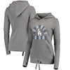 Los Angeles Dodgers   Women's Modern First Time Team Fashion Pullover Hoodie - Gray