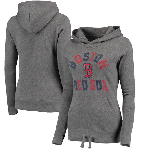 Boston Red Sox Women's Modern First Time Team Fashion Pullover Hoodie - Gray