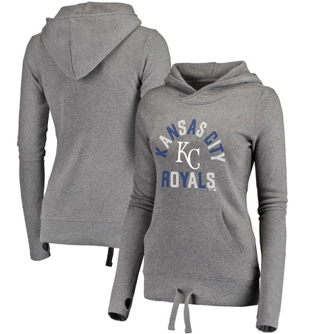 Kansas City Royals Women's Modern First Time Team Fashion Pullover Hoodie - Gray