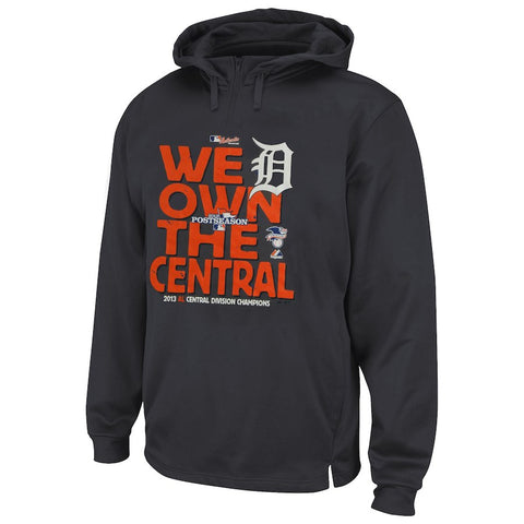 Detroit Tigers Majestic 2013 American League Division Champions Official Clubhouse Therma Base Hoodie - Graphite