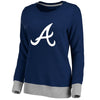 Atlanta Braves Women's Horizon Pullover Sweatshirt - Navy