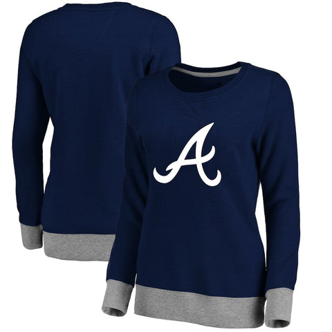 Atlanta Braves Women's Horizon Pullover Sweatshirt - Navy