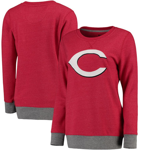 Cincinnati Reds Women's Horizon Pullover Sweatshirt - Red