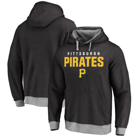 Pittsburgh Pirates Elevation Tri-Blend Pullover Fleece Hoodie - Black