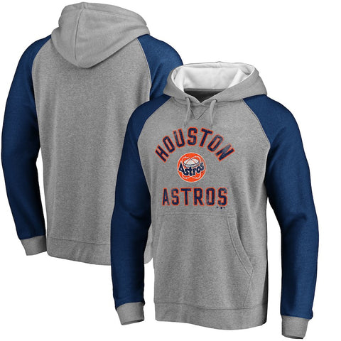 Houston Astros Comfort Colorblock Vintage Raglan Hoodie - Gray