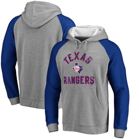 Texas Rangers Comfort Colorblock Vintage Raglan Hoodie - Gray