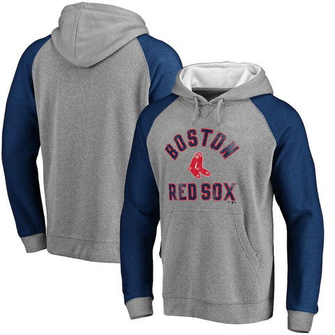 Boston Red Sox Comfort Colorblock Vintage Raglan Hoodie - Gray