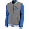 Los Angeles Dodgers Timeless Throwback Varsity Jacket - Heathered Gray/Royal