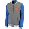 New York Mets Timeless Throwback Varsity Jacket - Heathered Gray/Royal