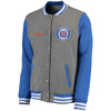 Detroit Tigers Timeless Throwback Varsity Jacket - Heathered Gray/Royal