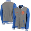 New York Mets Timeless Throwback Varsity Jacket - Heathered Gray/Royal