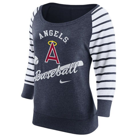 Los Angeles Angels Women's Cooperstown Collection Gym Vintage Sweatshirt - Navy