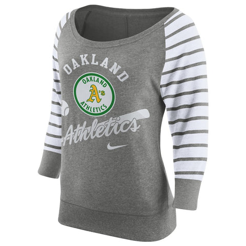 Oakland Athletics Women's Cooperstown Collection Gym Vintage Sweatshirt - Gray