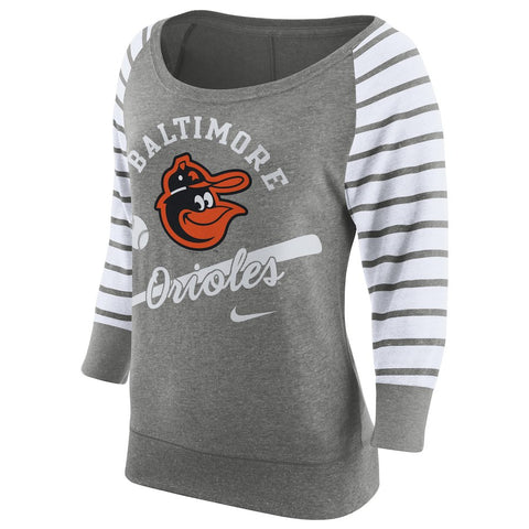 Baltimore Orioles Women's Cooperstown Collection Gym Vintage Sweatshirt - Gray