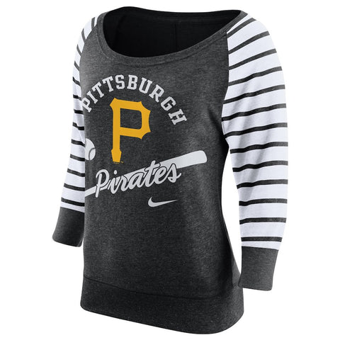 Pittsburgh Pirates Women's Cooperstown Collection Gym Vintage Sweatshirt - Black