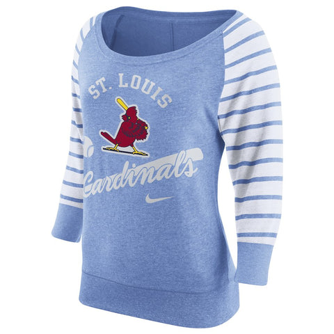 St. Louis Cardinals Women's Cooperstown Collection Gym Vintage Sweatshirt - Light Blue