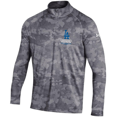 Los Angeles Dodgers Under Armour Tech Novelty Quarter-Zip Performance Pullover - Gray