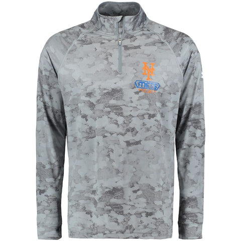 New York Mets Under Armour Tech Novelty Quarter-Zip Performance Pullover - Gray