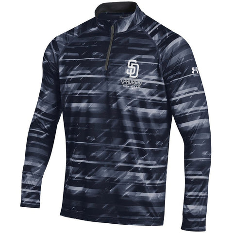 San Diego Padres Under Armour Tech Novelty Quarter-Zip Performance Pullover - Navy