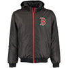 Boston Red Sox JH Design Reversible Colorblocked Fleece Hooded Jacket - Charcoal