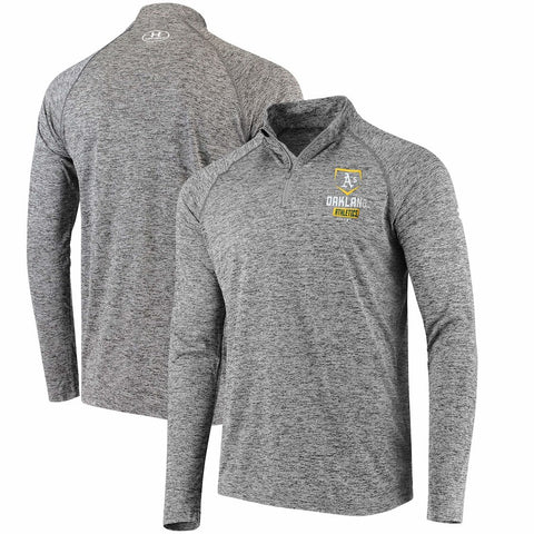 Oakland Athletics Under Armour Tech Quarter-Zip Performance Pullover - Charcoal