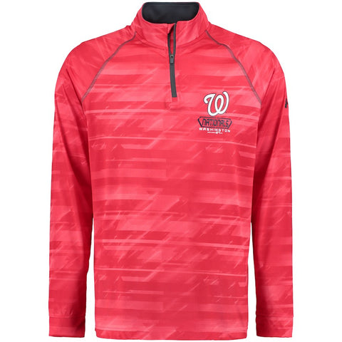 Washington Nationals Under Armour Tech Novelty Quarter-Zip Performance Pullover - Red