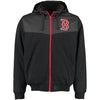 Boston Red Sox JH Design Reversible Colorblocked Fleece Hooded Jacket - Charcoal