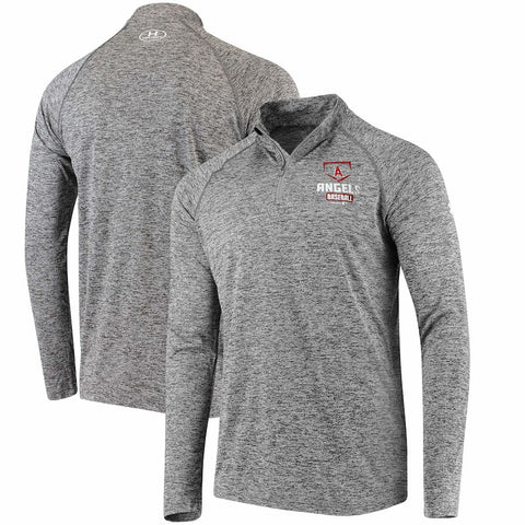 Los Angeles Angels Under Armour Tech Quarter-Zip Performance Pullover - Charcoal