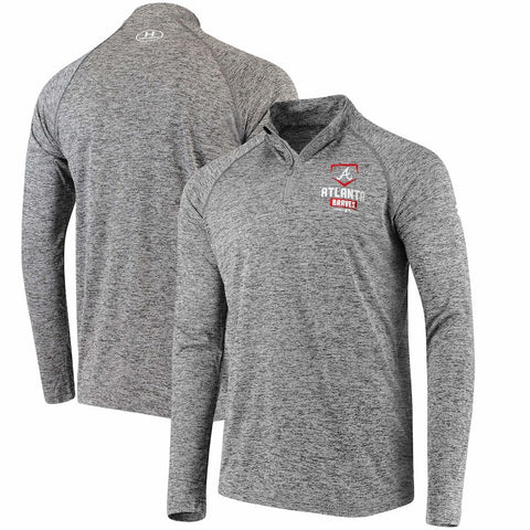 Atlanta Braves Under Armour Tech Quarter-Zip Performance Pullover - Charcoal