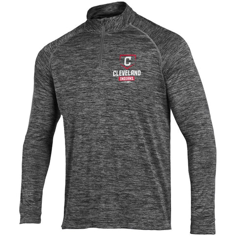 Cleveland Indians Under Armour Tech Quarter-Zip Performance Pullover - Charcoal