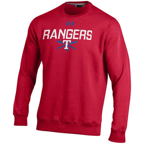 Texas Rangers Under Armour Rival Fleece Performance Sweatshirt - Red