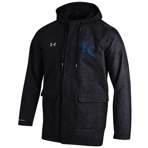 Kansas City Royals Under Armour Twill Full-Zip Performance Rain Jacket - Black