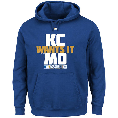 Kansas City Royals Majestic KC Wants It MO Pullover Hoodie - Royal