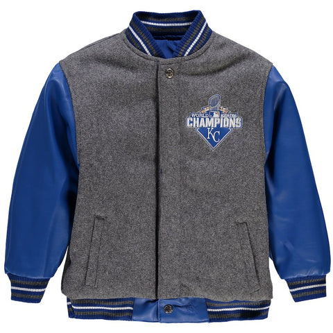 Kansas City Royals JH Design Preschool 2015 World Series Champions 2-Tone Wool Jacket - Royal