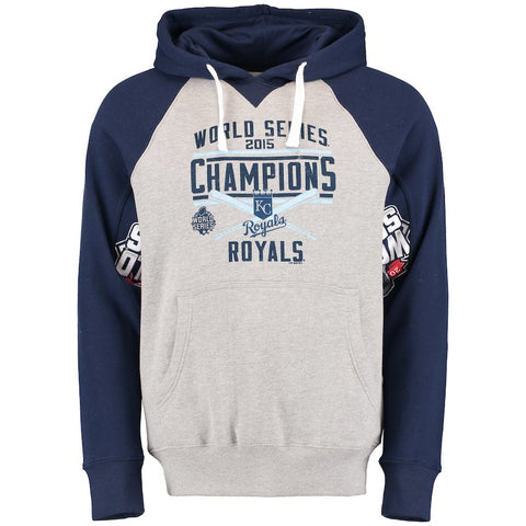 Kansas City Royals G-III Sports by Carl Banks 2015 World Series Motions Pullover Hoodie - Gray/Navy