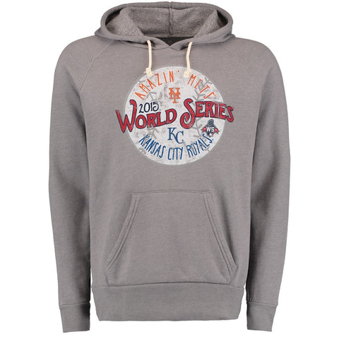 New York Mets vs. Kansas City Royals Majestic Threads 2015 World Series Bound Dueling Pullover Hoodie - Gray
