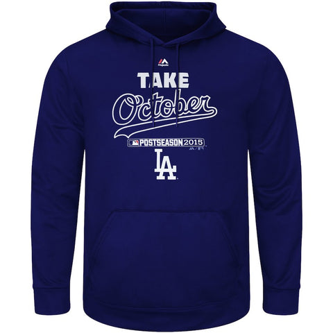 Los Angeles Dodgers Majestic Big & Tall Authentic Collection 2015 Postseason Participant Therma Base Pullover Hoodie - Royal